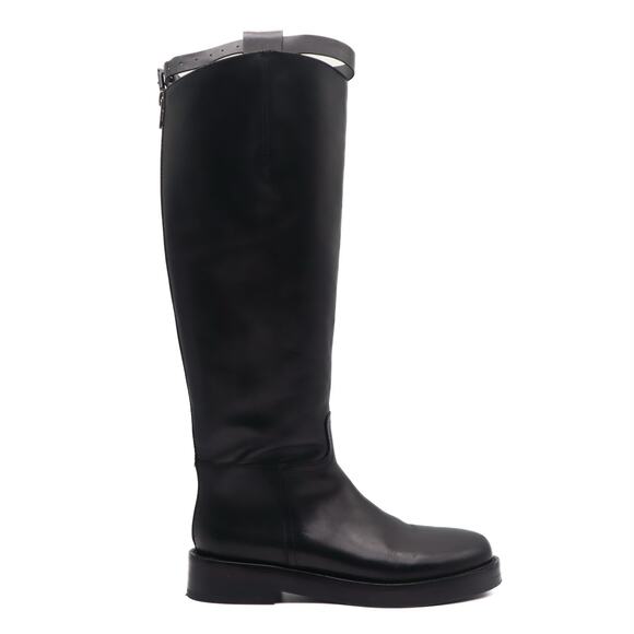 Ann Demeulemeester Stan Black Leather Riding Boots Size 37 - Picture 1 of 10